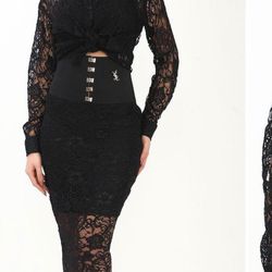 YSL- Womans- 2 Pc European Outfit- Black 