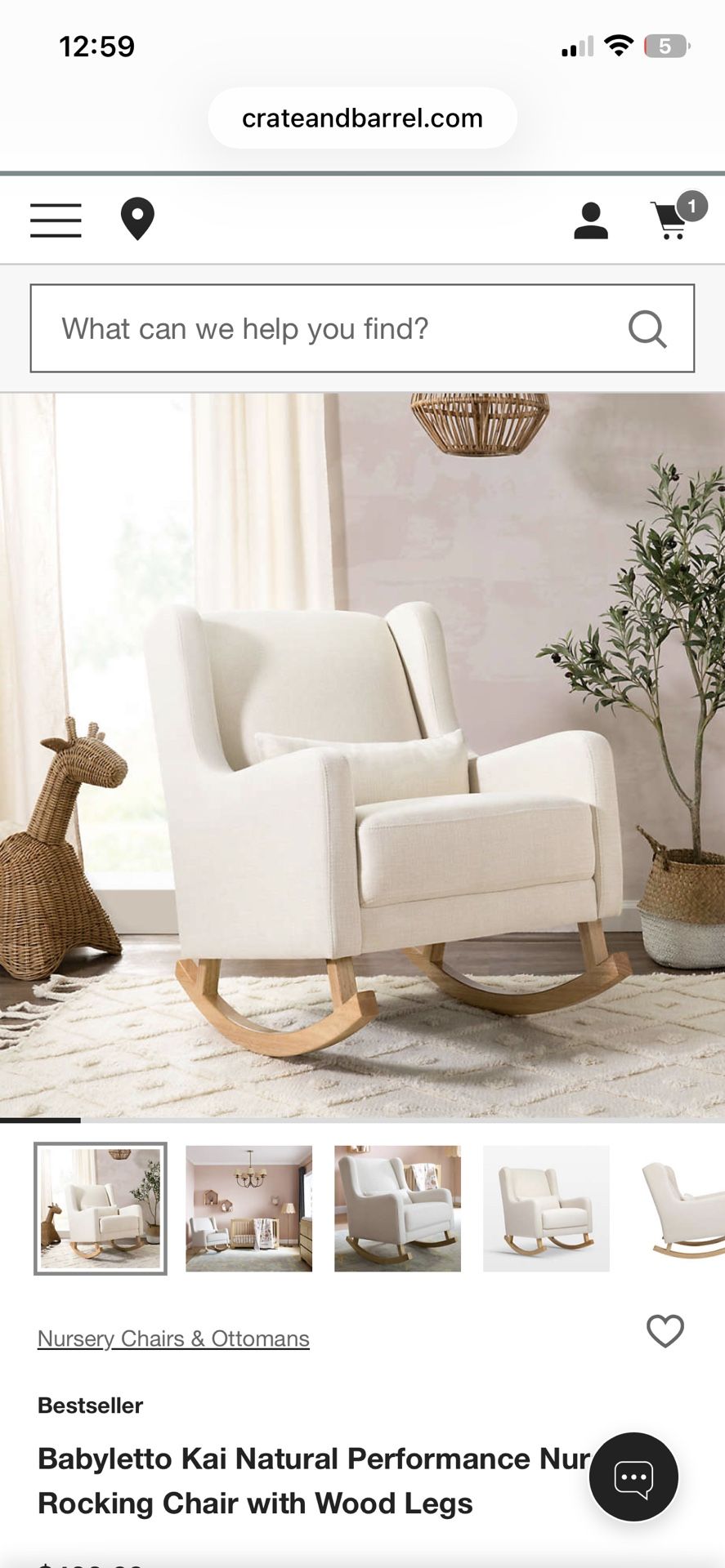 Babyletto Kai Rocking Chair – Modern Nursery Glider, Comfortable & Stylish