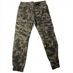 Multi-Pocket Military Tactical Army Joggers (Black & Green Camo)