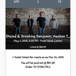 Staind Tickets May 7th 545 Pm