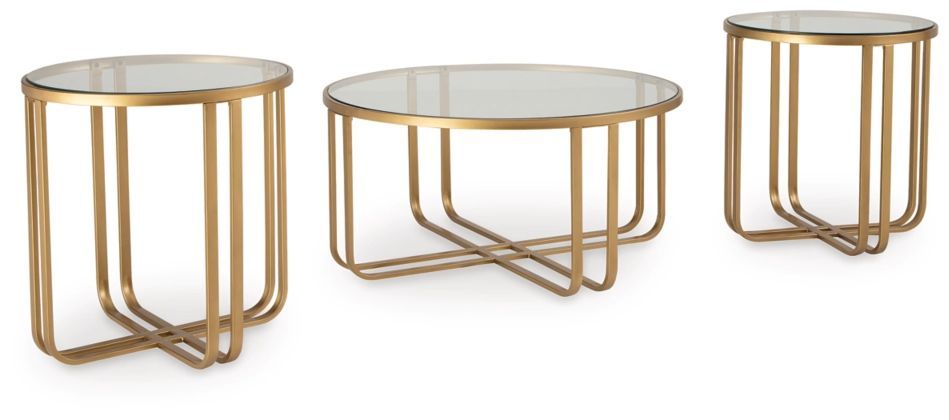 Gold 3pc Table Set