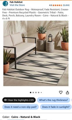 Outdoor Patio ( Natural & Black) 5x3