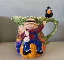 RARE Fitz & Floyd Scarecrow pitcher from the 1990s.