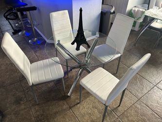 New Kitchen Table Set / Dining Table Set / One Glass Table + 4 Chairs New In 📦  / mesa / sillas / table / cocina