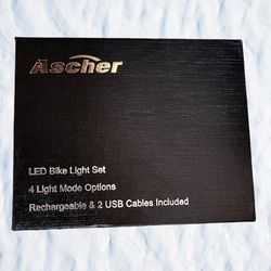 Ascher USB Rechargeable Bike Light Set