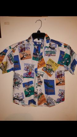 Toddler Boy's Formal Button down Shirt! Character of Looney Tunes, Bugs Bunny, Tasmanian Devil, Duffy Duck and "The Coyote" Size 8 (little boys)