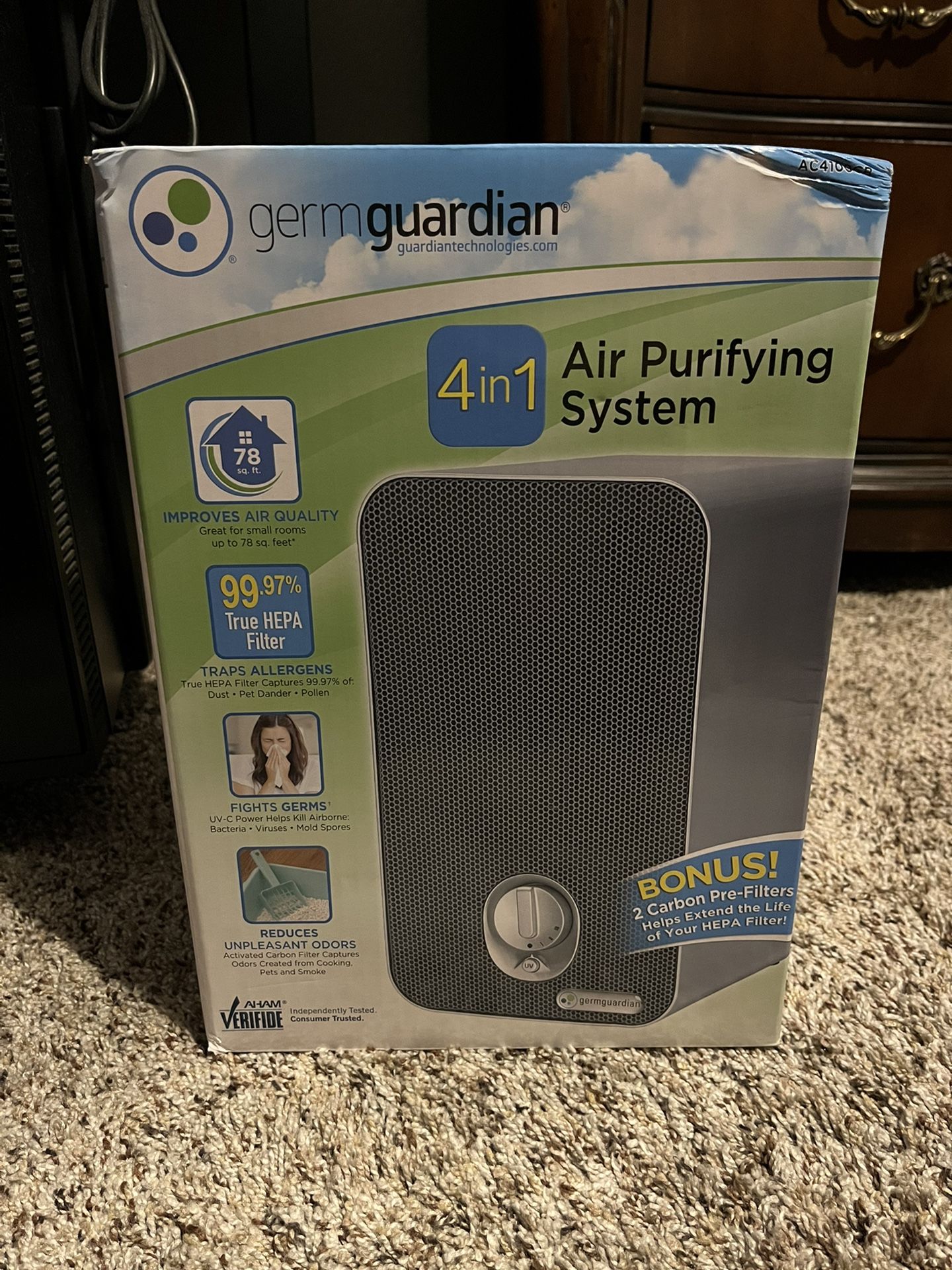 NEW IN BOX Germ Gaurdian 4 In 1 Air Purifying System 