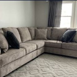 Bovarian Stone 3pc Sectional L Shape Sofa  