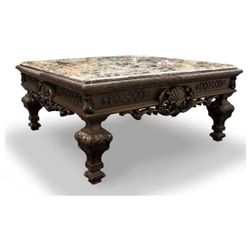 Marble Coffee Table traditional solid wood and Faux in Cherry