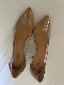 I.N.C. Nude Pointed-Toe heels with Clear Sides size 8