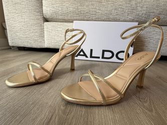 ALDO Metallic Gold Strappy Stiletto Heels