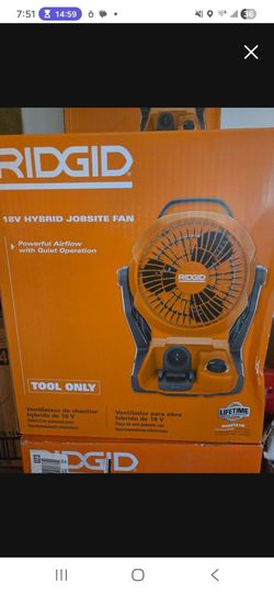 NiB Ridgid Hybrid Fan Battery or Cord
