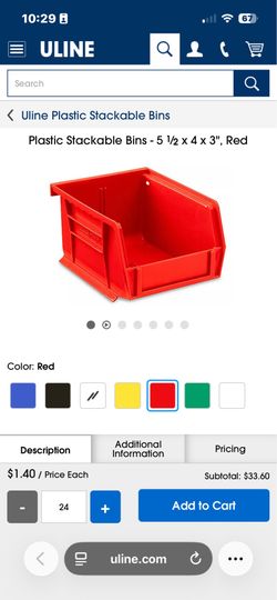 Plastic stackable bins