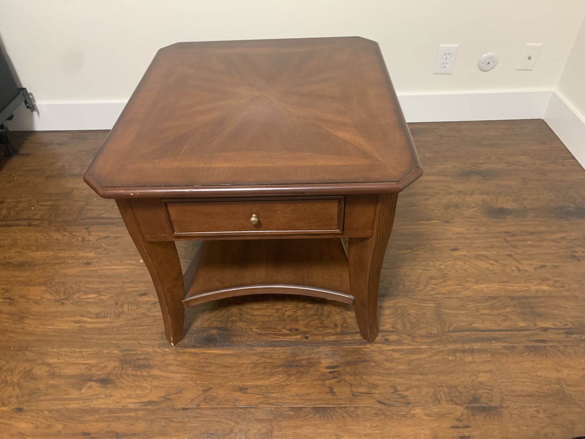 Solid Wood Accent / End Table — Rich Cherry Finish — 23H x 29W x 36D