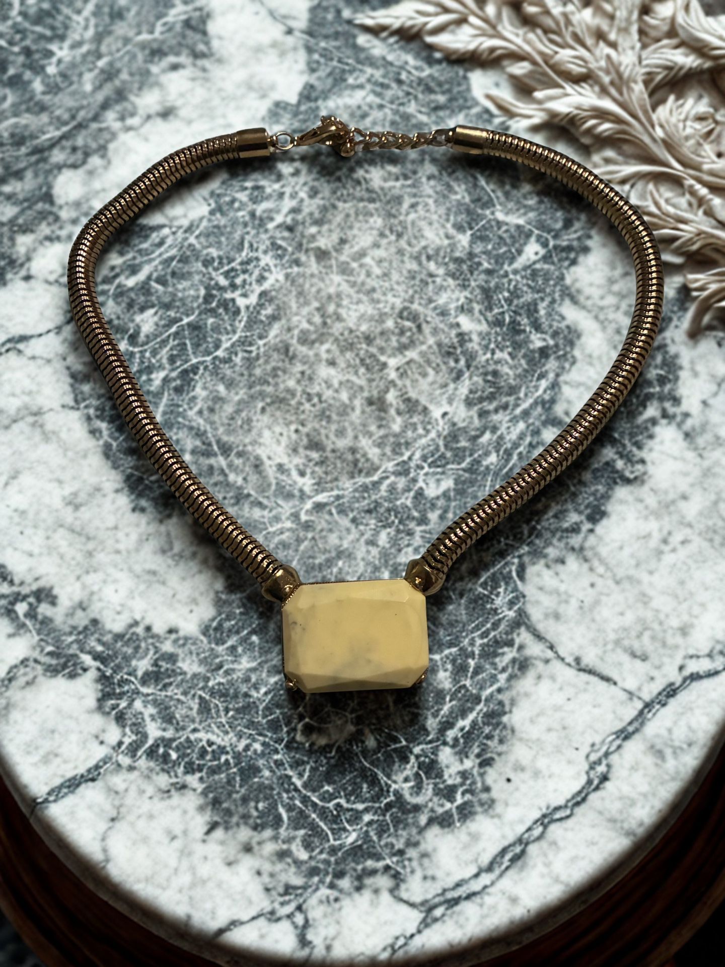 Vintage Gold-Tone Statement Necklace