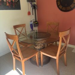 Glass Top Dining Table Set