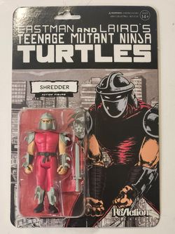 SUPER 7 REACTION FIGURES. IDW COMICS. EASTMAN AND LAIRDS. TEENAGE MUTANT NINJA TURTLES. SHREDDER 3.75 " ACTION FIGURE.