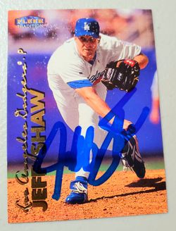 Autographed, 1999 Fleer Tradition Baseball Card #553,Jeff Shaw,Los Angeles Dodgers