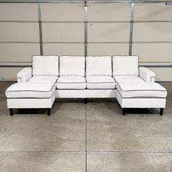 New White Sectional Sofa / Couch (Can Deliver)