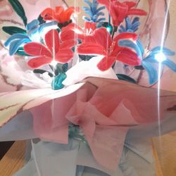 Ramo De  Flores  Eternas Echas A Mano 