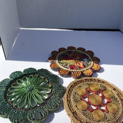 Vintage Straw Coasters / Hot Pads