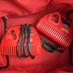 Milwaukee M12 Chargers, Bag, And Husky Supply Bag
