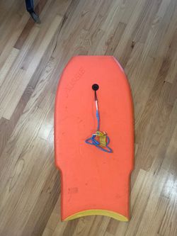 Vintage Aussie Bodyboard with Coiled Wrist Leash - Works Great