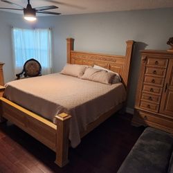 Bed Matress, Wooden Frame And Cabinet Sets