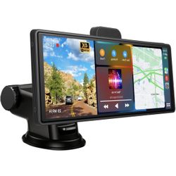 Wireless Apple Carplay & Android Auto, 9.3 Portable Car Stereo with 4K ADAS Dash Cam, Phone Mirroring, AUX/FM/Speaker/Bluetooth, 32.8ft Backup Camera,