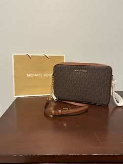 MICHAEL KORS Signature Brown Crossbody Bag
