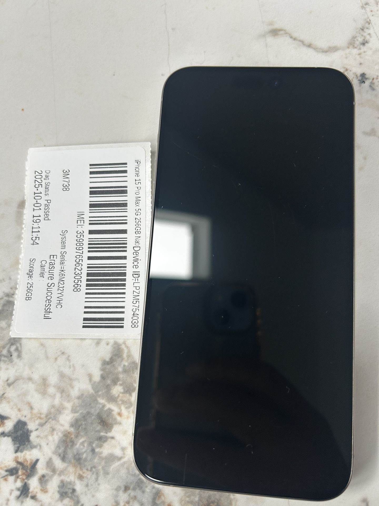 iPhone 15 Pro Max 256GB Natural Titanium US reseller flex(unlocked , will first activate to any US carrier then locked to that carrier and can’t guara