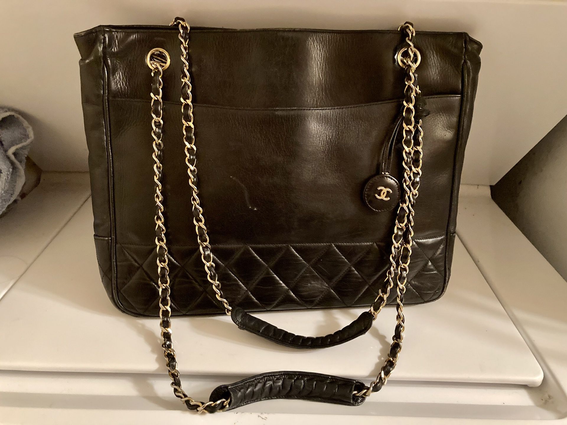 Authentic leather Chanel black bag