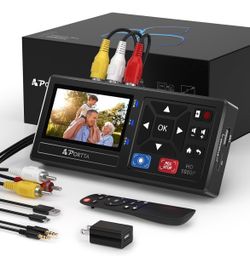 Portta VHS to Digital Converter, Video to Digital Recorder with Remote