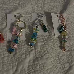 Keychains With Handmade Acrylic Beads With Colorful Tassels 