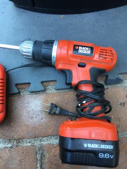 Black & Decker 9.6v drill, with slide pack battery and New $45