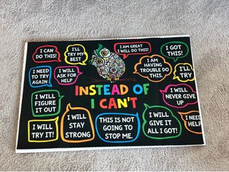 Growth Mindset Classroom Poster - Motivational Learning Wall Decor 36” x 24”