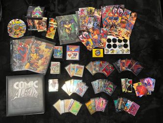 1990s, 2000s, Marvel Cards Lot, Masterpieces, Promo, Sticker Prism, Sealed Packs