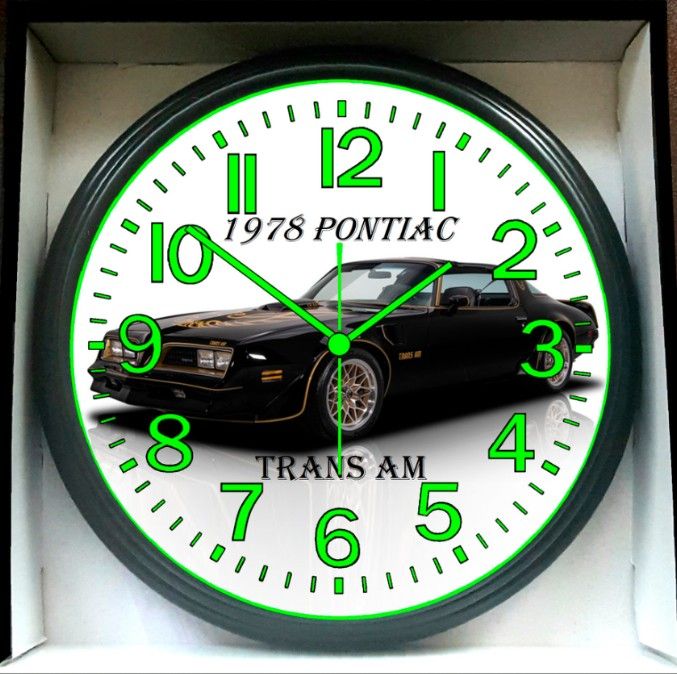 1978 Pontiac Trans Am Glow In The Dark Wall Clock New!