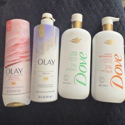 Dove  and Olay Body wash