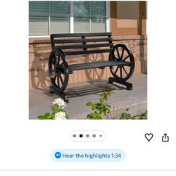 Rustic Wooden Wheel Bench 