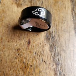 7mm Anime Cosplay Engraved Stainless Steel Band Rings Men Women Black Matte Brushed Finish Beveled Polished Edge Thick Ring Gift Party Wedding Comfort