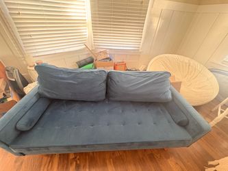 Blue loveseat sofa