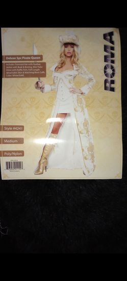 Roma Deluxe 5pc Pirate Queen Costume Medium . Gold boots sold separately.