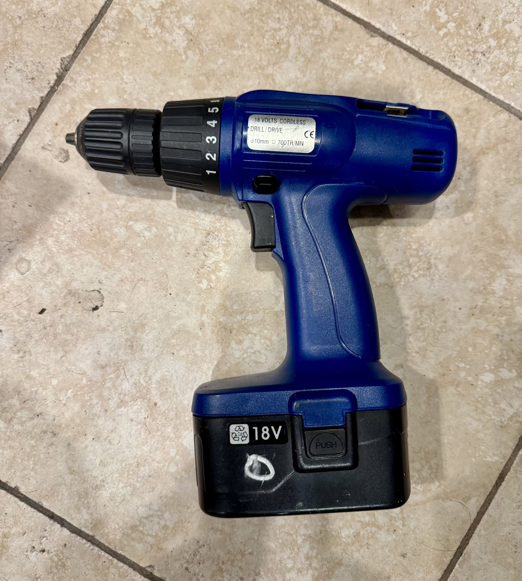 RYOBI HP722 3/8" CORDLESS DRILL and 7.2V BATTERY 1311145 no charger