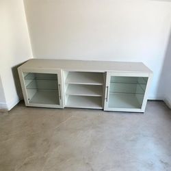 IKEA BESTÅ TV Unit / Sideboard – White with Gold Accents