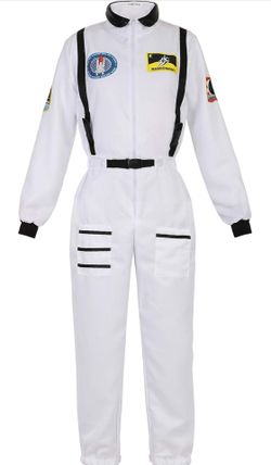 Womens size Small Astronaut Costume Adult Astronaut Suit Flight Jumpsuit Cosplay Dress Up Costume