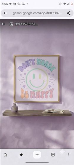 8.5x11 cardstock Print -Don’t Worry Be Happy Pastel Smiley Wall Art