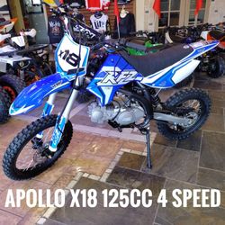 Apollo's X-18 125cc 4-speed clutch $1,995 cash price plus taxes and fees 
