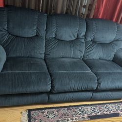 Blue Recliner Couch and Swivel Rocker Recliner with FREE 2nd Recliner Chair!