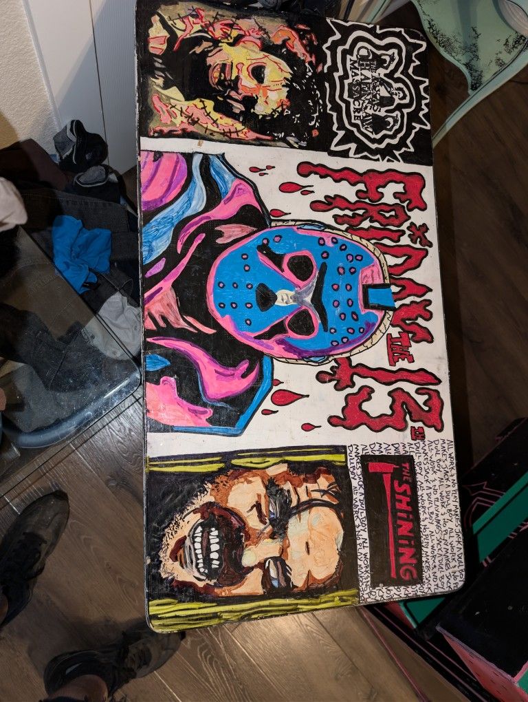 Vintage School Desk Turned Into Horror Fanatix Desk